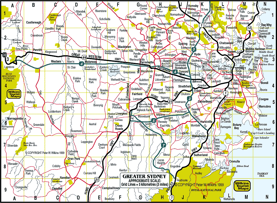 Map Of Sydney Suburbs And Surrounds Maps Sydney/Melbourne